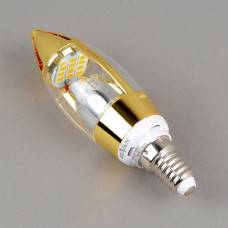 E14-5W-3000K-Dim-Q68 Лампа LED (свеча золото диммируется)